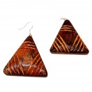 Triangle Earring Jhumka Jhumki - Hook Long Drop Dangle - Acrylic - Classy Brown 1